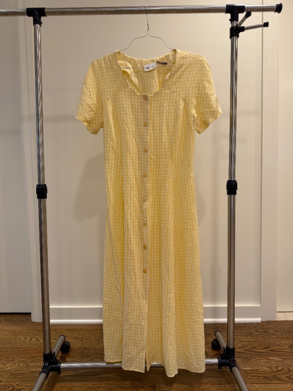 Vintage Yellow Gingham Maxi